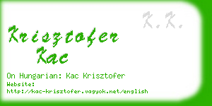 krisztofer kac business card